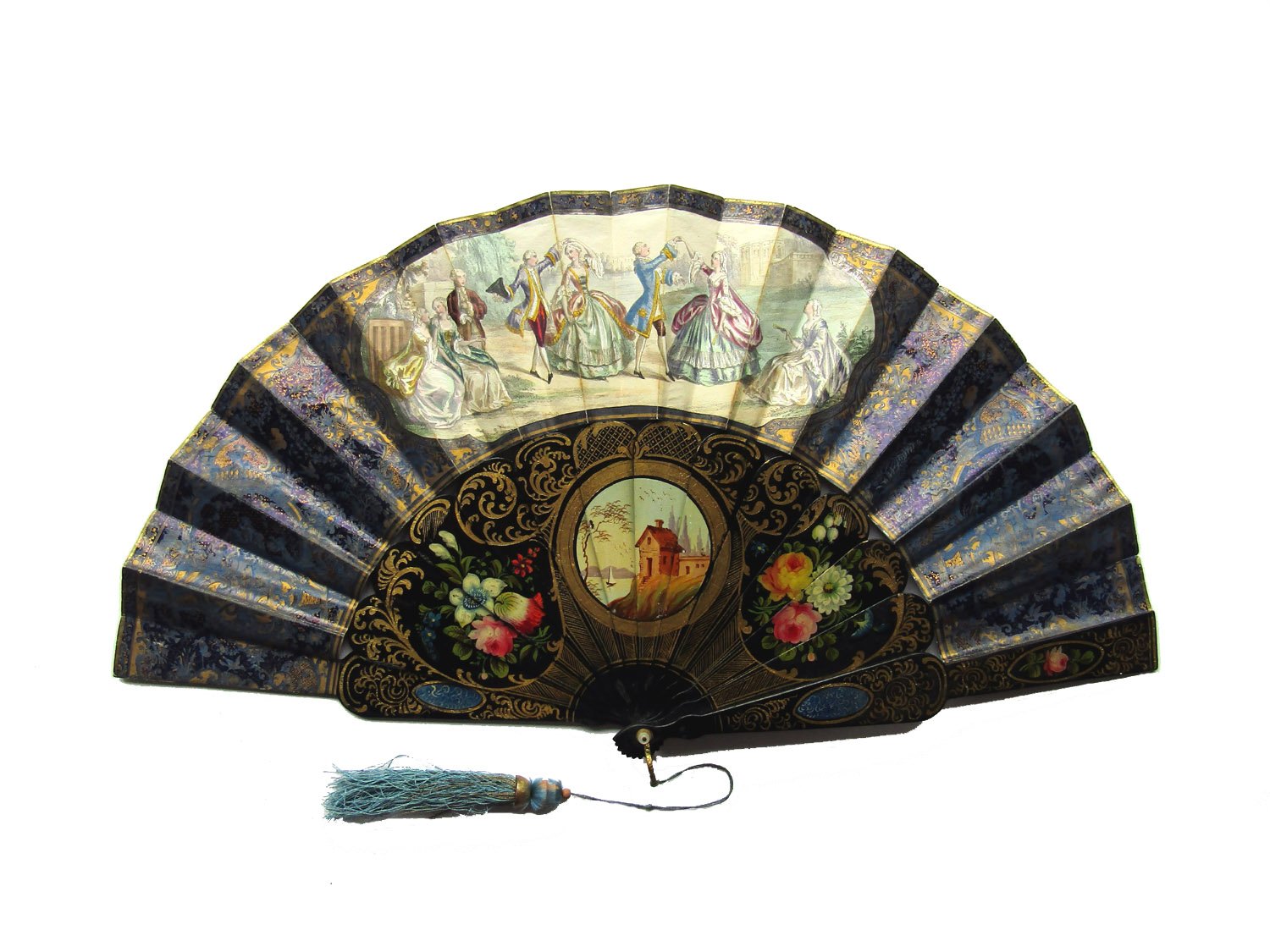 Large Victorian Lacquered Fan - RESERVED for K